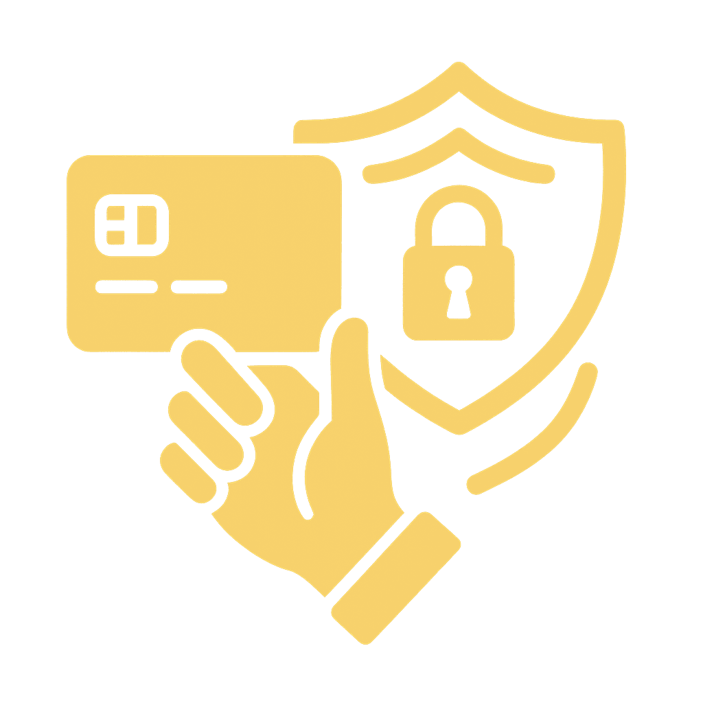 Credit-card shield graphic showing how a consumer protection lawyer forces banks to reverse unauthorized charges.